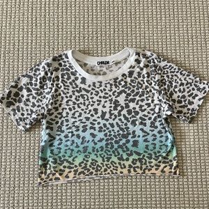 CHRLDR XS Cropped leopard ombré T Shirt